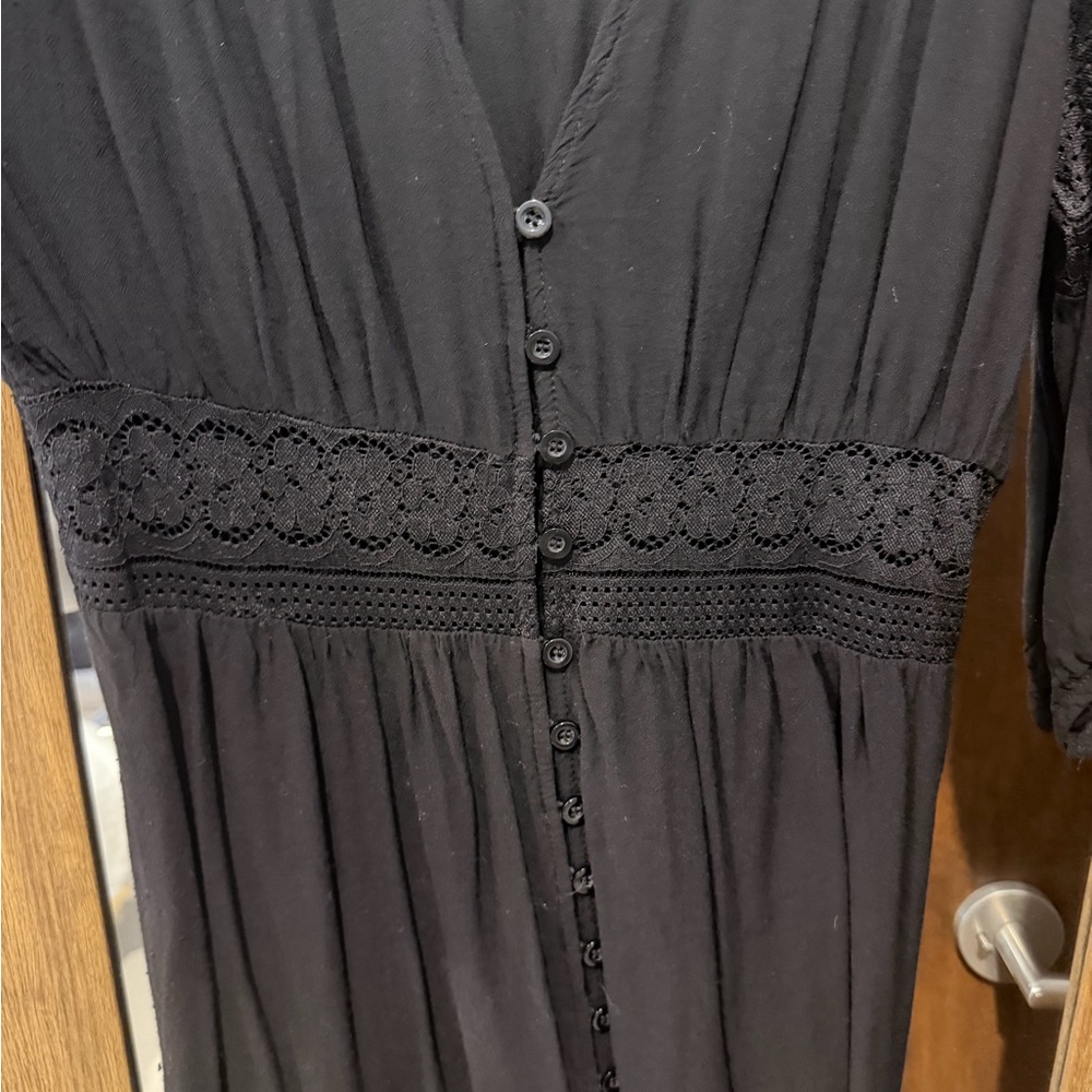 Beach cover up one size kimono black - Picture 4 of 5